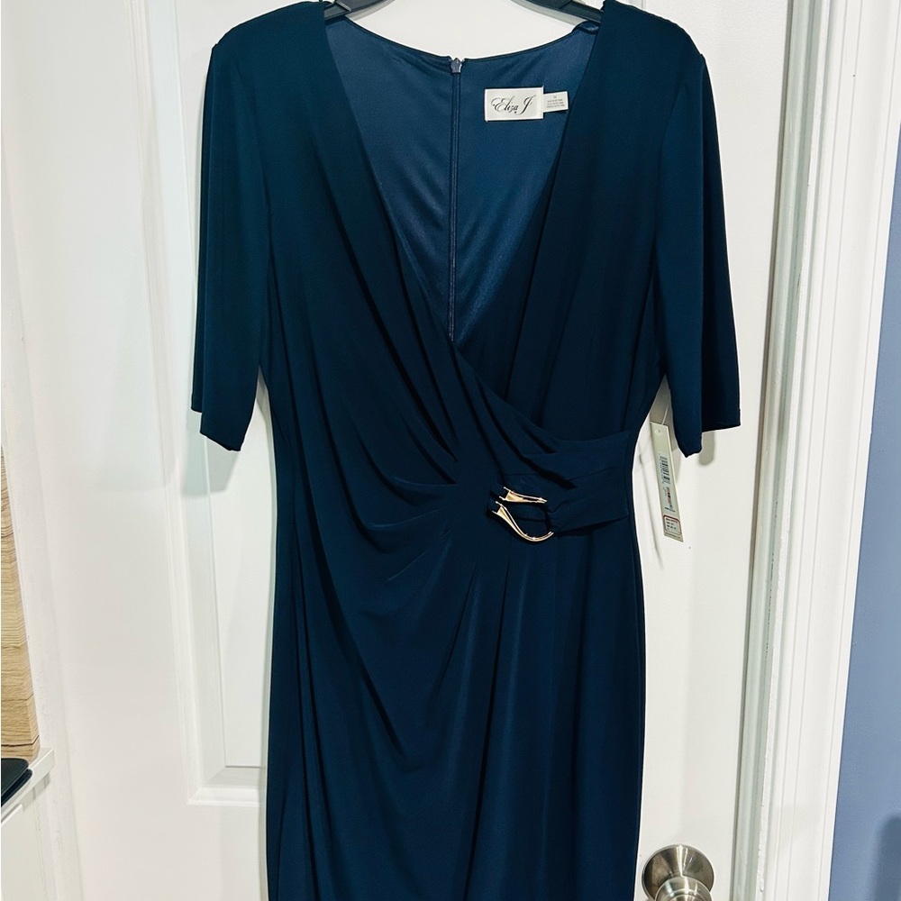 Eliza J Navy Long Sleeve Dress